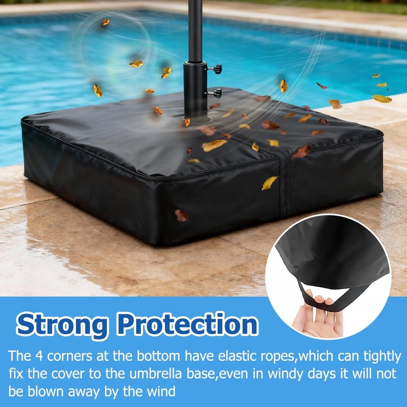 Rileytee Patio Umbrella Base Cover,Outdoor Heavy Duty 600D Waterproof Anti-UV Square Umbrella Stand Base Cover (Black, 36"L x 36"W x 8"H) - Image 4